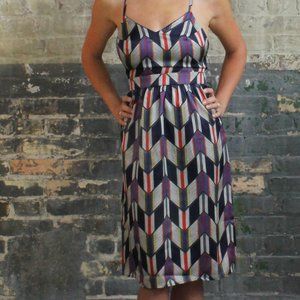 NWT Miss Lulo Backless Chevron Dress